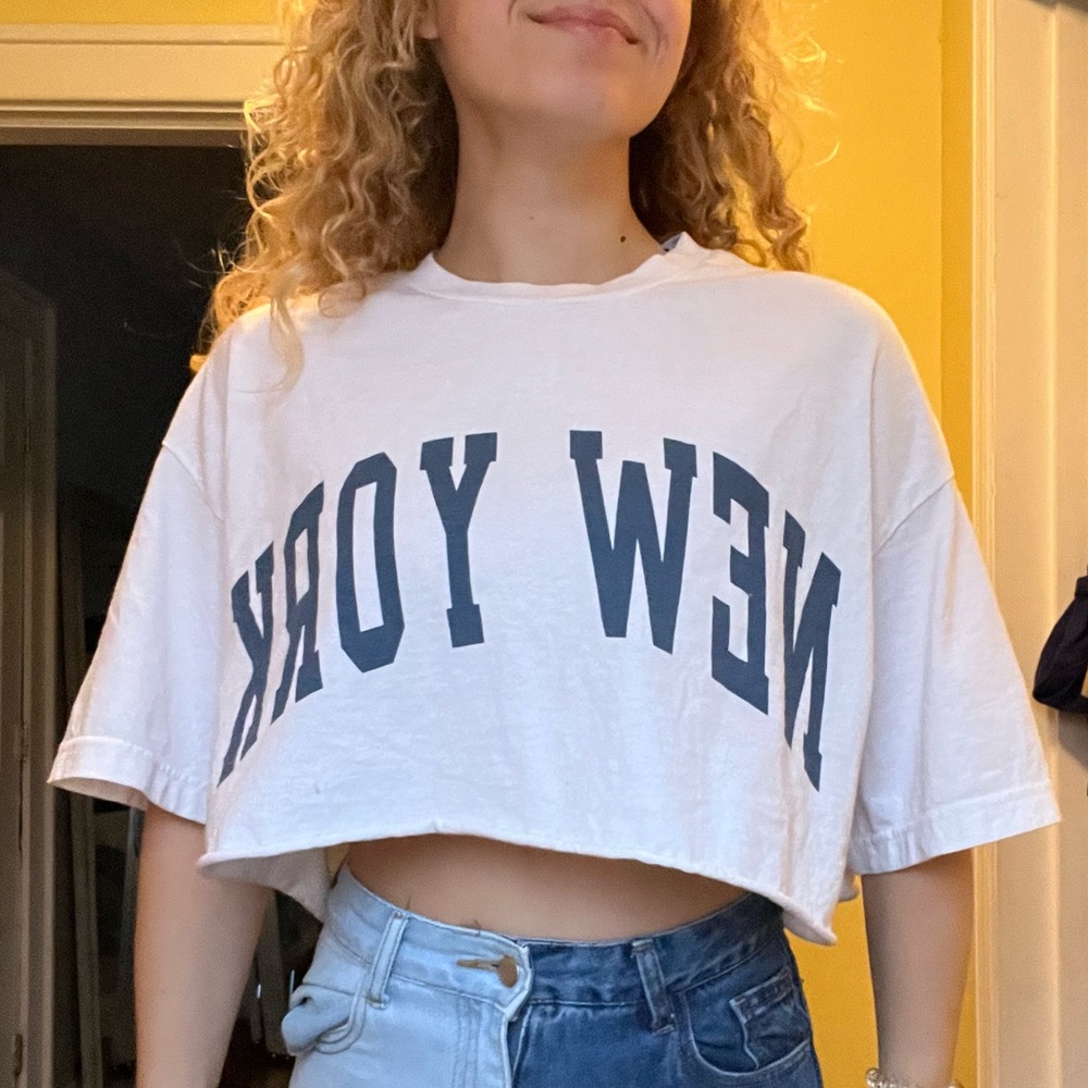 Pacsun new york crop shirt